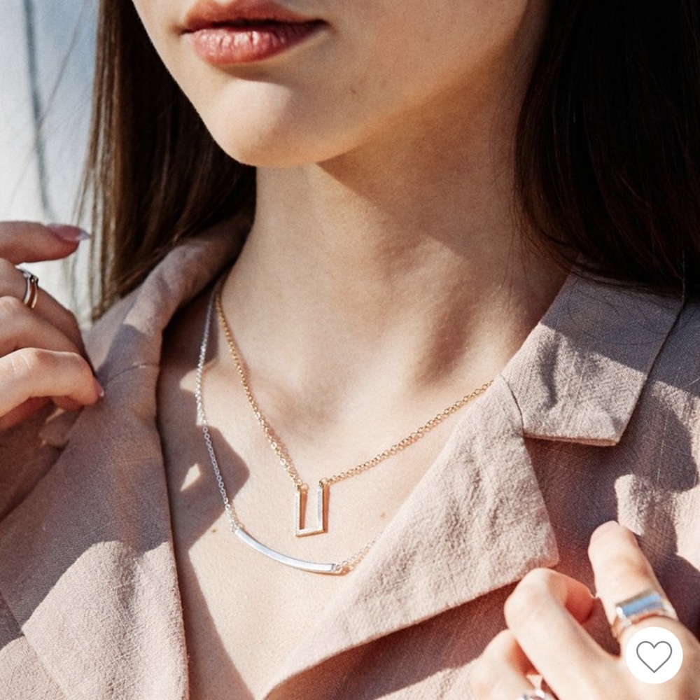 Sanctuary project U shaped thin bar necklace